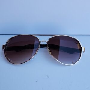 Tommy Hilfiger Gold Brown Aviator Sunglasses